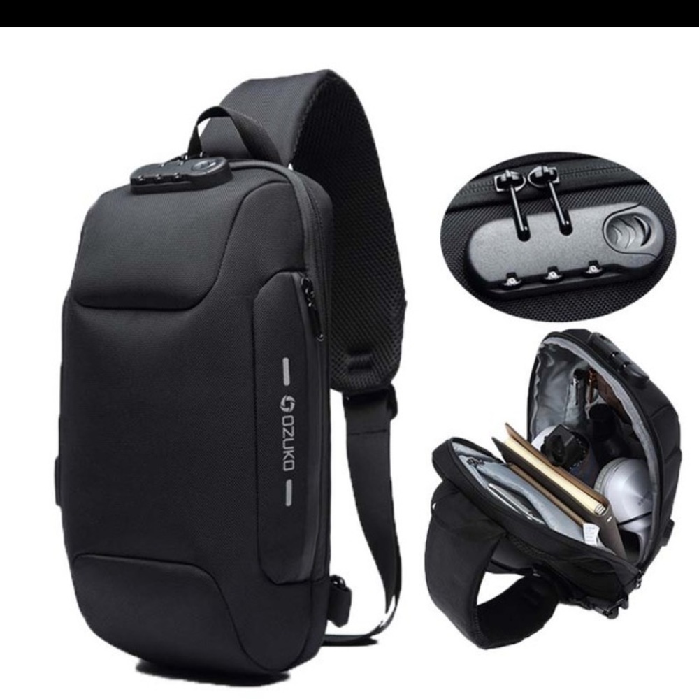 NWT​ ANTI~THEFT CROSS BODY BAG WITH PORTABLE CHARGER ATTACHED​